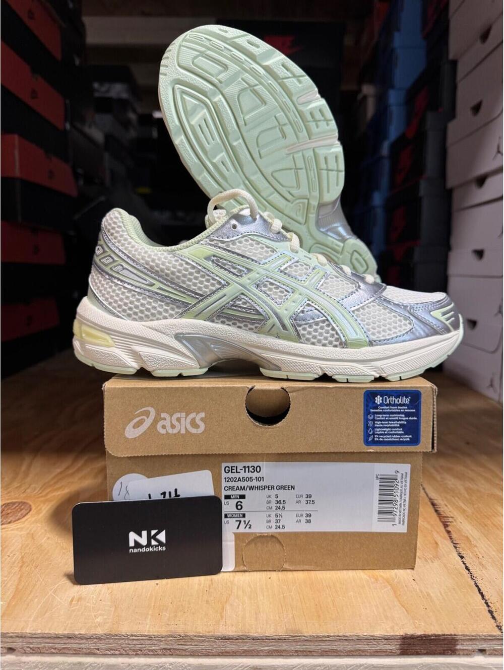 Wmns ASICS Gel 1130 'Silver Pack - Green' WOMENS SIZE 6 / MENS SIZE 7.5